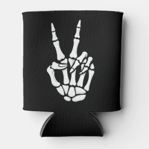 Skeleton Hand Peace Sign Cool Halloween Can Cooler