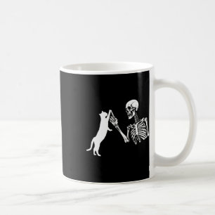 Skeleton Hand Playing Cat Funny Halloween Costume  Coffee Mug
