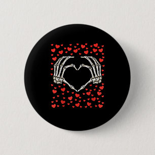 Skeleton Hand Red Heart Birthday Valentines Day 2 Inch Round Button