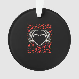 Skeleton Hand Red Heart Birthday Valentines Day Ornament
