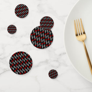 Skeleton Hand Red Rose Happy Valentines Day Confetti