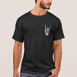 Skeleton Hand rocking Heavy Metal Horns Rocker T S T-Shirt