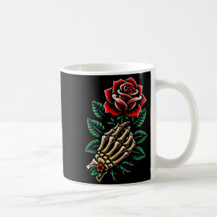 Skeleton Hand Rose Graphic  Coffee Mug