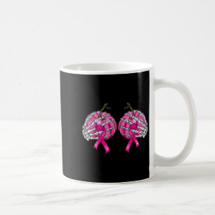 Skeleton Hand S Pumpkin Breast Cancer Halloween Wo Coffee Mug