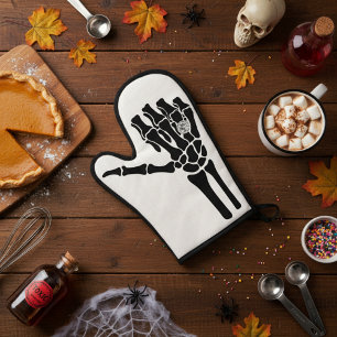 Skeleton Hand With Diamond Ring Oven Mitt