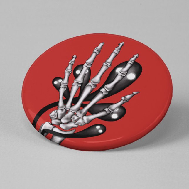 Skeleton Hand With Ghosts 2 Inch Round Button (Creator Uploaded)