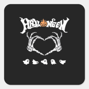 Skeleton Hand With , Halloween Design Square Sticker