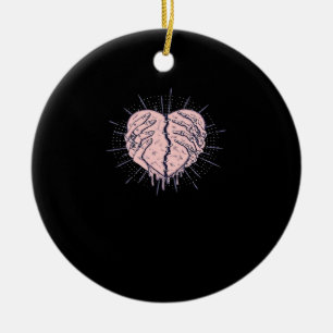 Skeleton Hand With Heart Classic Ceramic Ornament