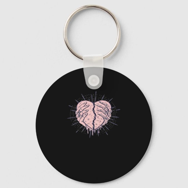 Skeleton Hand With Heart Classic Keychain (Front)