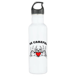 Skeleton Hand With Heart Classic Style 710 Ml Water Bottle