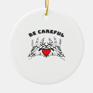 Skeleton Hand With Heart Classic Style Ceramic Ornament