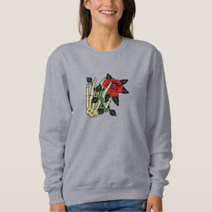 Skeleton Hand with Rose Sweatshirt – Customizable