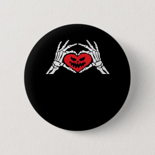 Skeleton Hands A Heart Spooky Halloween 2 Inch Round Button