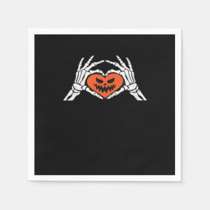 Skeleton Hands A Spooky Halloween Heart Classic Napkin