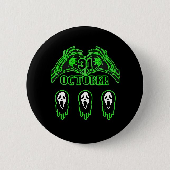 Skeleton Hands Classic Design 2 Inch Round Button (Front)