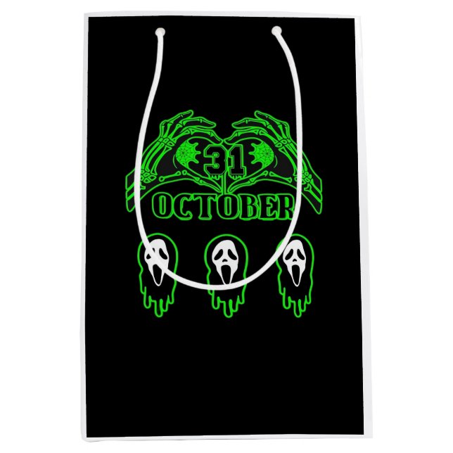 Skeleton Hands Classic Design Medium Gift Bag (Front)