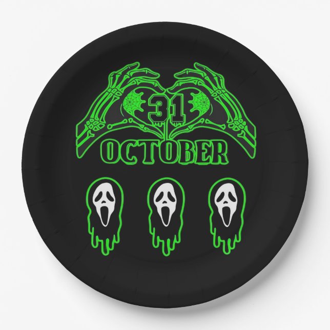 Skeleton Hands Classic Design Paper Plate (Front)