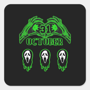 Skeleton Hands Classic Design Square Sticker