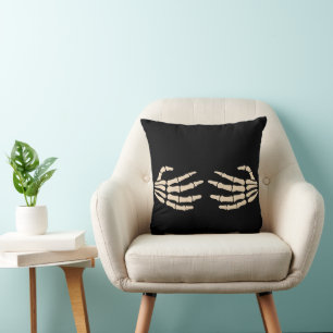 Skeleton Hands Cold to the Bone Coffee Mug Throw Pillow