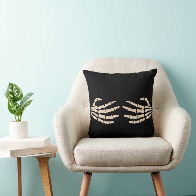 Skeleton Hands Cold to the Bone Coffee Mug Throw Pillow (Chair)