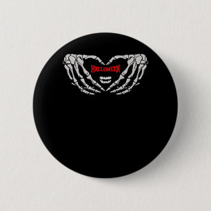 Skeleton Hands Folded In A Heart. Funny Halloween  2 Inch Round Button