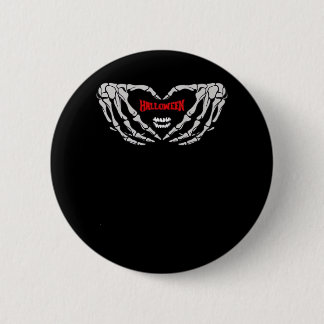 Skeleton Hands Folded In A Heart. Funny Halloween 2 Inch Round Button