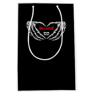 Skeleton Hands Folded In A Heart. Funny Halloween  Medium Gift Bag
