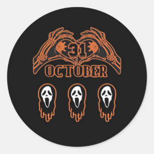 Skeleton Hands For Classic Halloween Classic Round Sticker