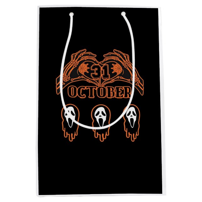 Skeleton Hands For Classic Halloween Medium Gift Bag (Front)