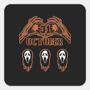 Skeleton Hands For Classic Halloween Square Sticker