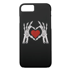 Skeleton Hands Form A Heart With Red Heart Case-Mate iPhone Case