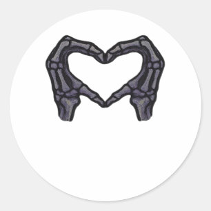 Skeleton Hands Forming A Heart Classic Round Sticker