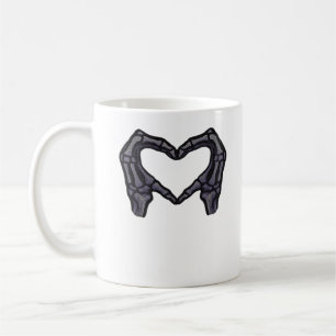 Skeleton Hands Forming A Heart Coffee Mug