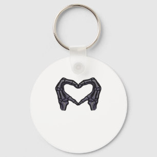 Skeleton Hands Forming A Heart Keychain