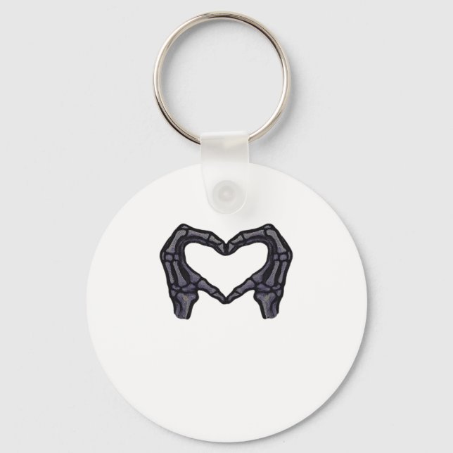Skeleton Hands Forming A Heart  Keychain (Front)