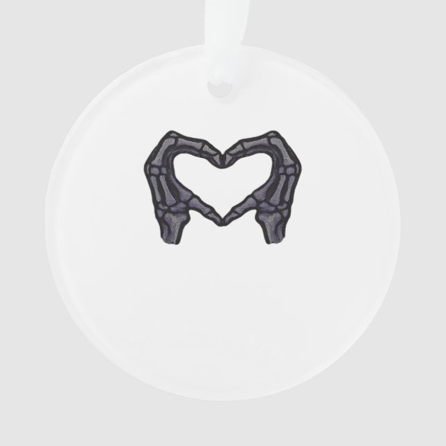 Skeleton Hands Forming A Heart  Ornament (Front)