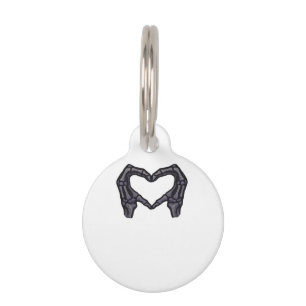 Skeleton Hands Forming A Heart Pet Tag