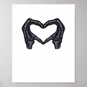 Skeleton Hands Forming A Heart  Poster