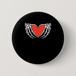 Skeleton Hands Forming Heart – Creepy Gothic Hallo 2 Inch Round Button