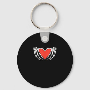 Skeleton Hands Forming Heart – Creepy Gothic Hallo Keychain