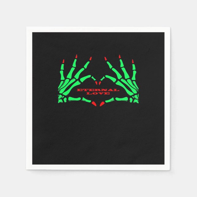 Skeleton Hands - Funny Halloween Napkin (Front)