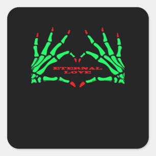 Skeleton Hands - Funny Halloween Square Sticker