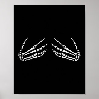 Skeleton Hands Funny Retro Halloween Costume Outfi Poster