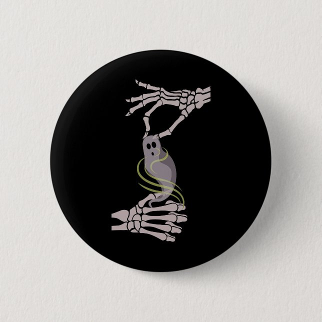 Skeleton Hands Ghost Spooky Halloween  2 Inch Round Button (Front)