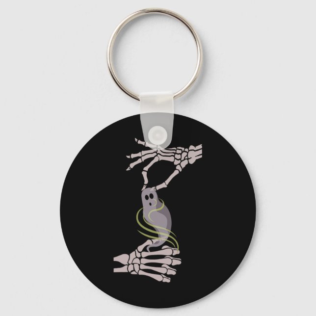 Skeleton Hands Ghost Spooky Halloween  Keychain (Front)