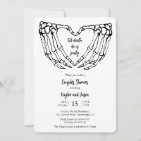 Skeleton Hands Gothic Couples Shower Invitation