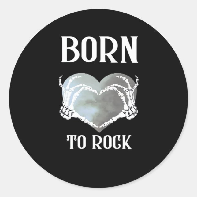 Skeleton Hands Grey Heart Modern Aesthetic Classic Round Sticker (Front)