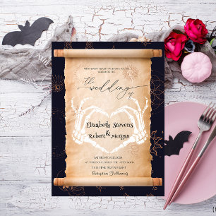 Skeleton Hands Halloween Wedding Invitation