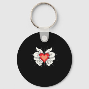 Skeleton Hands Heart Classic Keychain