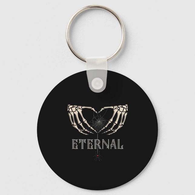 Skeleton Hands Heart Classic Keychain (Front)